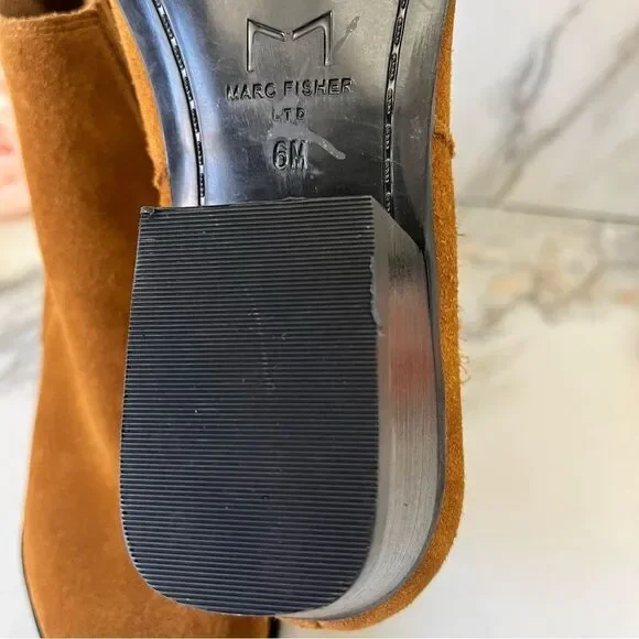 MARC FISHER Yarita Pointed Toe Bootie In Cognac Leather Size 6 NEW - Picture 13 of 14